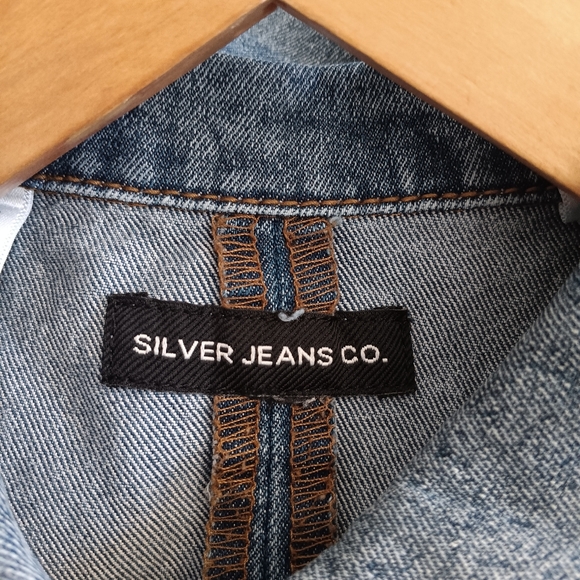 Silver Jeans Co Y2K Denim Button  Short Sleeve Top S/M - Picture 6 of 7